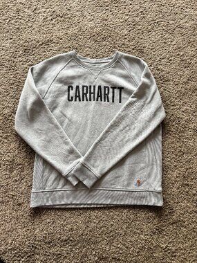 Carhartt Pullover Crewneck Sweatshirt Size XL Women's Light Gray Cotton Blend